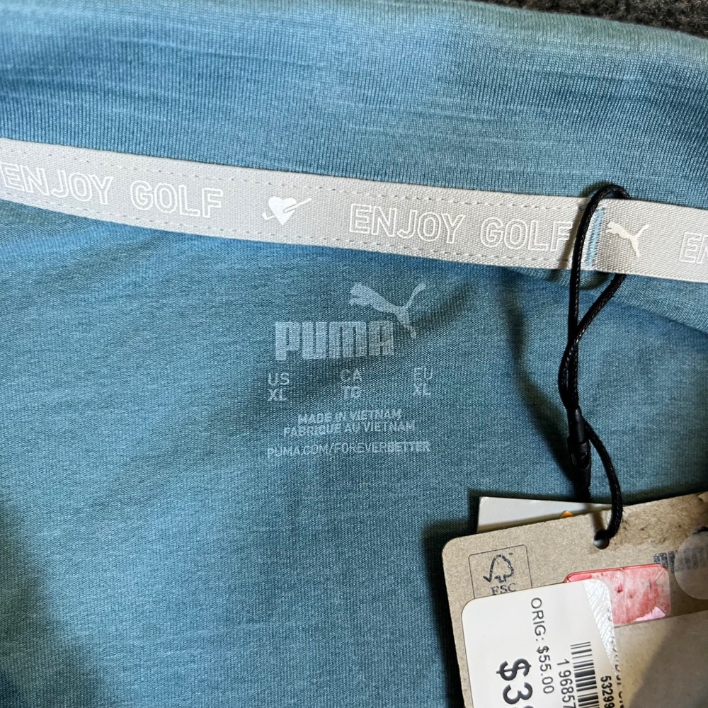 Puma Polo Shirt Womens XL Blue Cloudspun Golf V-Neck UPF 40 532991-25 - Picture 3 of 10